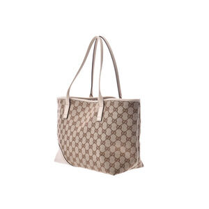 Gucci bag leather white GG canvas Tan tote Beige